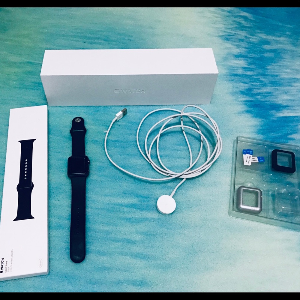 Apple Watch 38MM Space Grey bundle w/original box